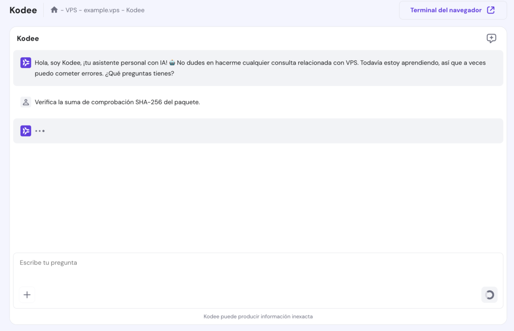 Ejemplo de uso de Kodee