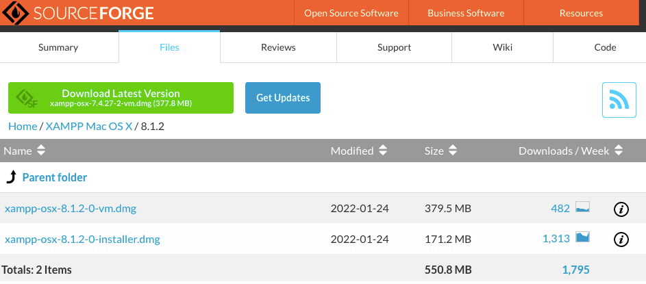 Visualizaci&oacute;n del archivo de la versi&oacute;n a descargar 