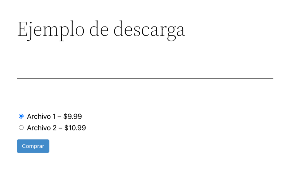 Utilizar el plugin de Descargas Digitales Fáciles para publicar múltiples opciones de descarga