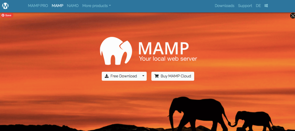 P&aacute;gina web de MAMP