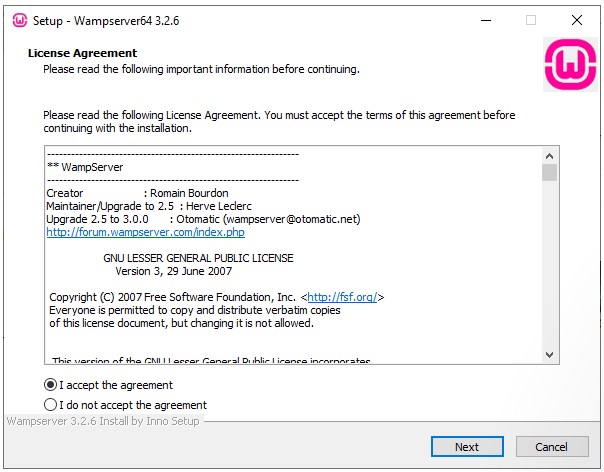 Asistente de instalaci&oacute;n de WampServer