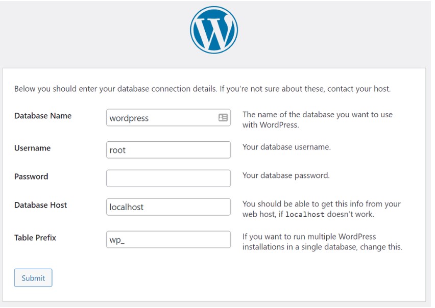 Detalles de la base de datos para la conexi&oacute;n