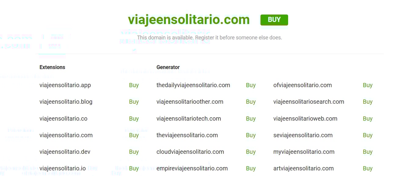 Resultado de búsquedas en Nameboy