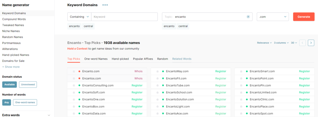 Resultados de búsqueda de NameStation