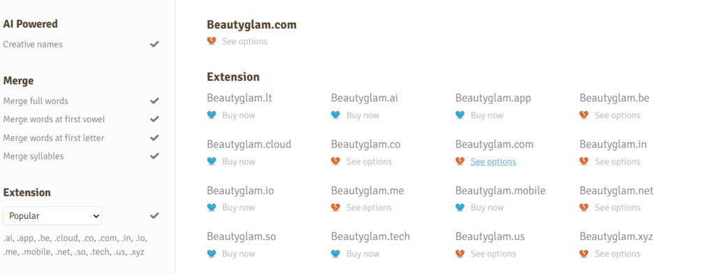 Resultados de búsqueda en Panabee