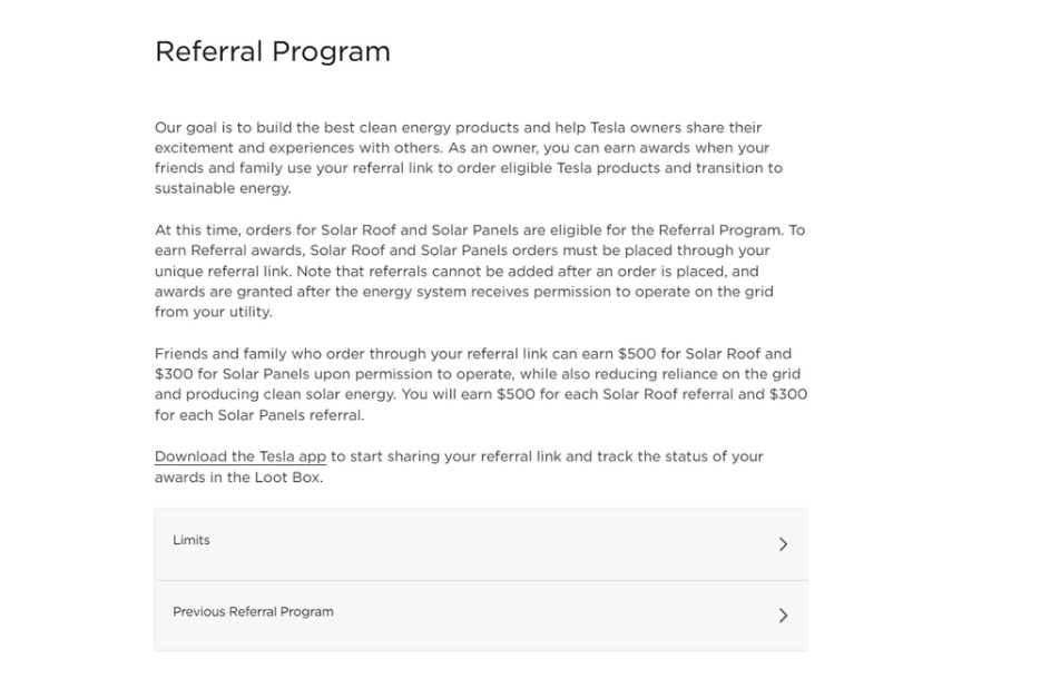 Programas de referidos de Tesla