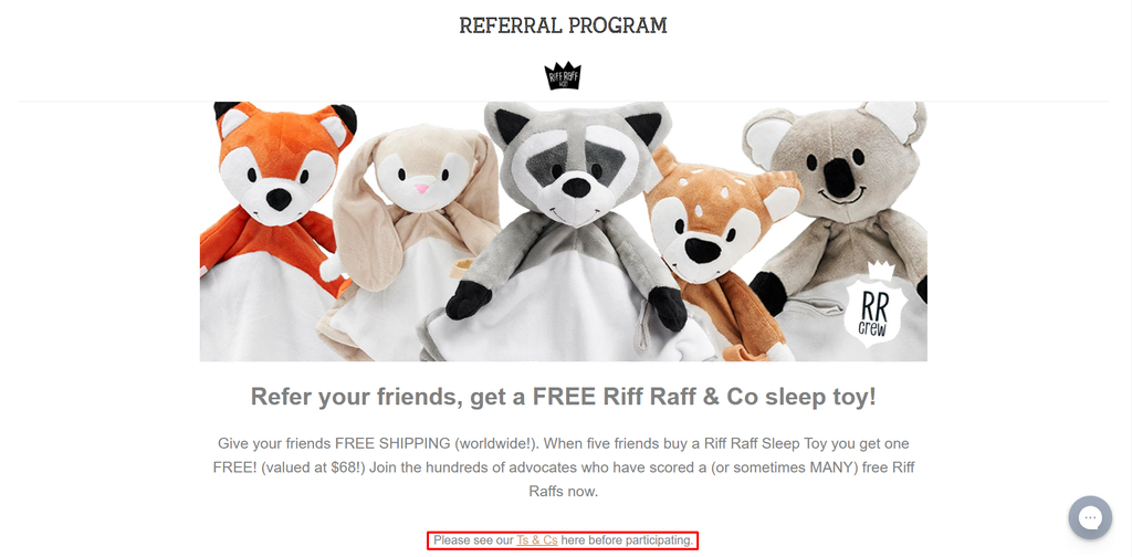 Programa de referidos de Riff Raff & Co