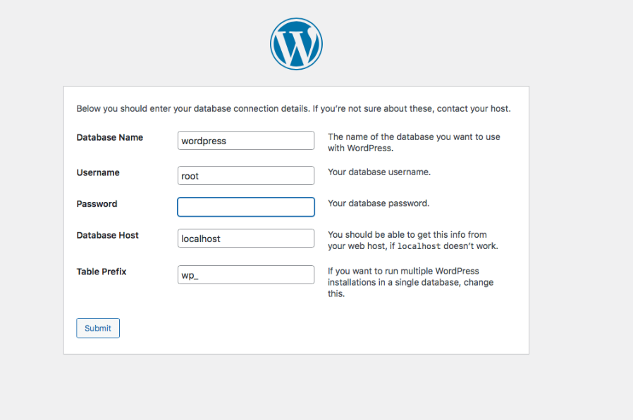 Ventana para diligenciar los datos de la conexi&oacute;n