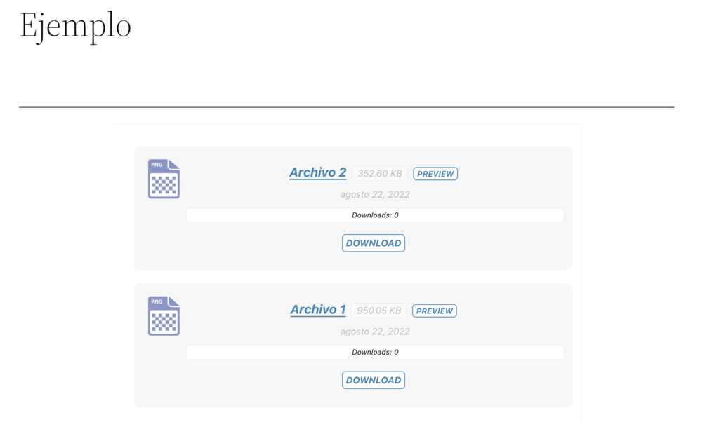 Incrustar descargas con el plugin Shared Files WordPress