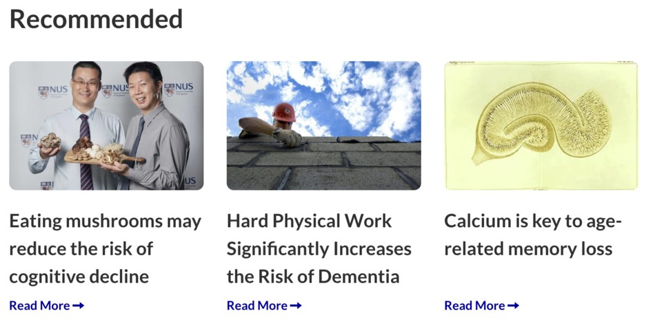 Ejemplo de visualizaci&oacute;n de art&iacute;culos recomendados y relacionados dependiendo la categor&iacute;a