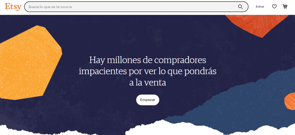 Página para comenzar a vender en Etsy