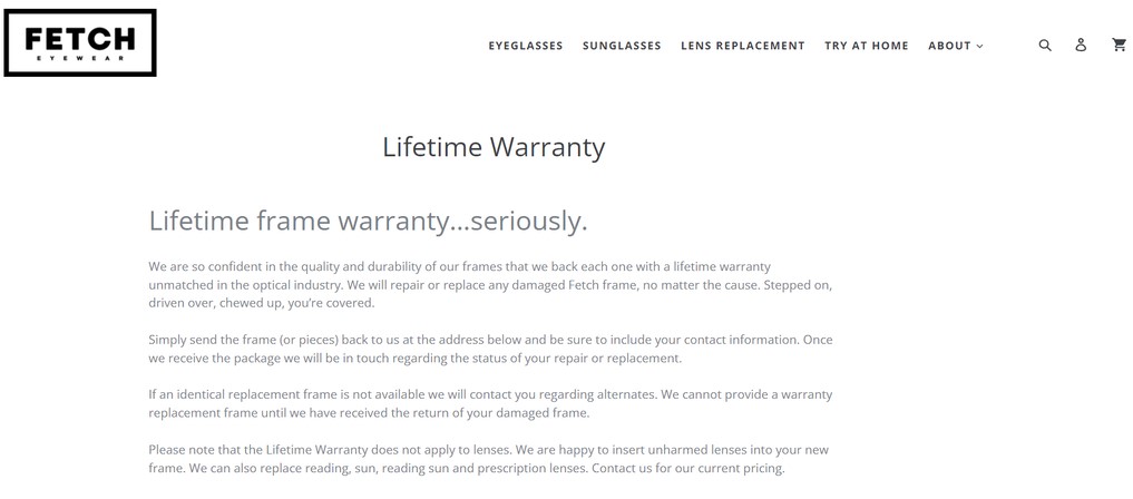 Ejemplo pol&iacute;tica de devoluci&oacute;n Fetch