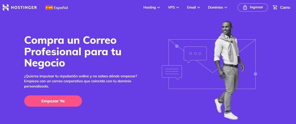 Plan de Hostinger para tener un correo profesional