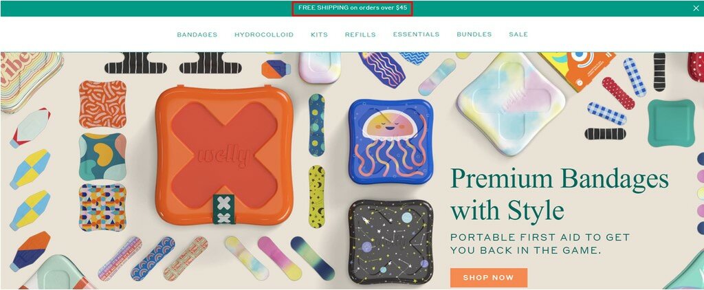 Ejemplo de una p&aacute;gina web que ofrece env&iacute;o gratuito.