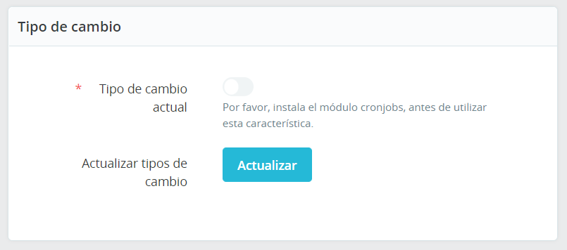 Actualizar tipo de cambio de moneda en PrestaShop