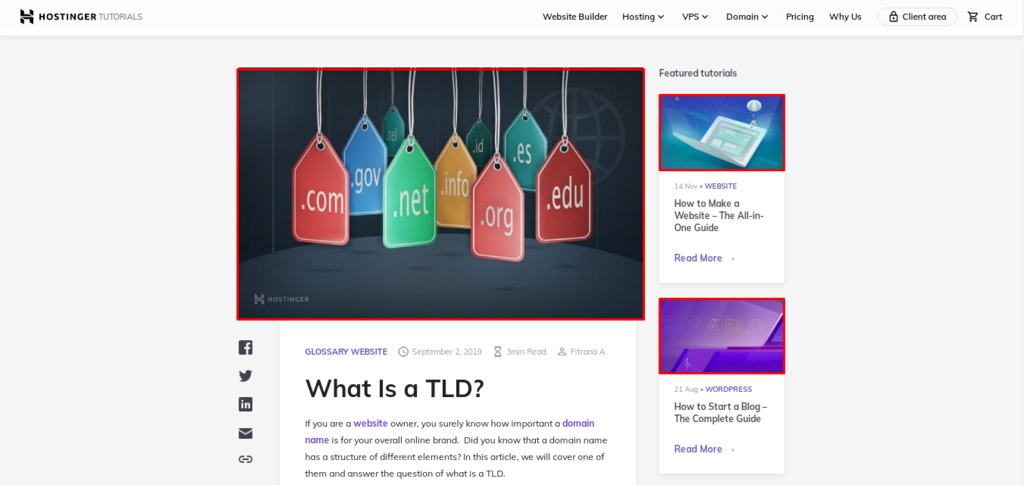 Ejemplo de imagen destacada de WordPress