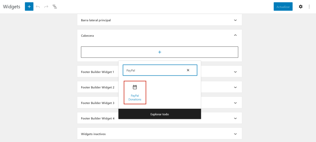 Agregar el bot&oacute;n de donaci&oacute;n de PayPal como widget en WordPress