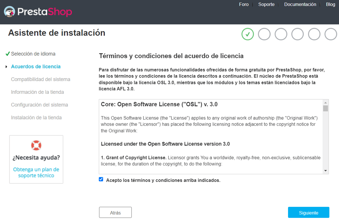 Asistente de instalaci&oacute;n de PrestaShop