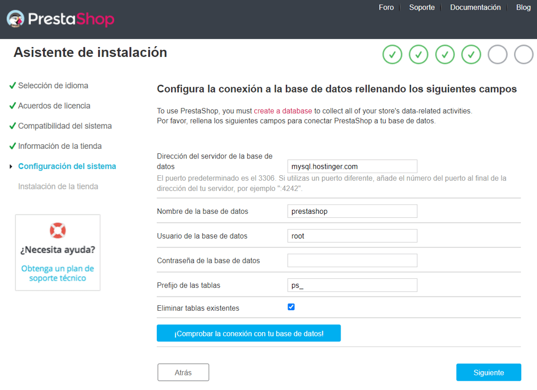 Asistente de instalaci&oacute;n de PrestaShop