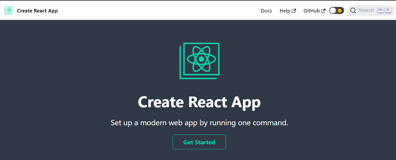 P&aacute;gina de inicio de Create React App