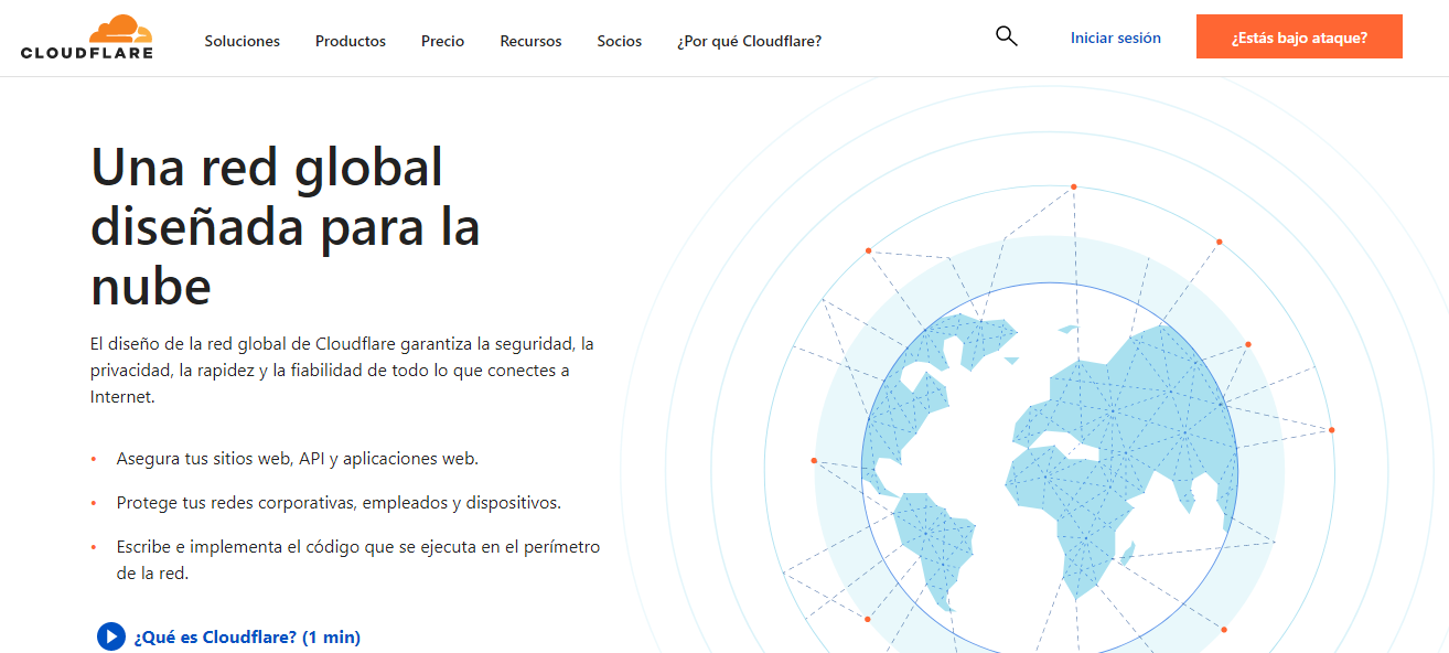 Página de inicio de Cloudflare