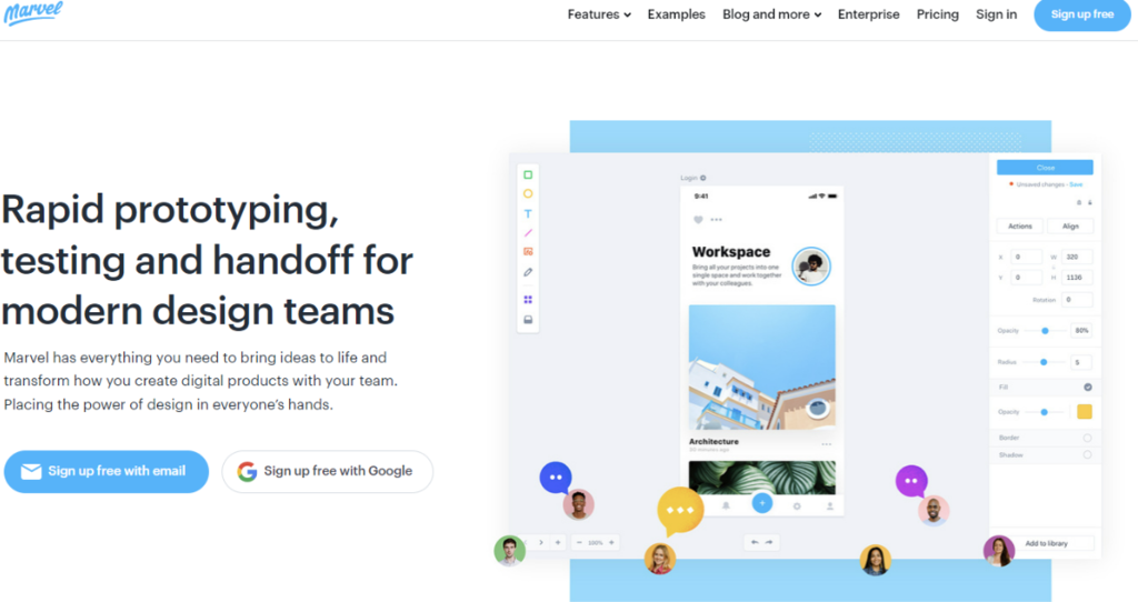 P&aacute;gina de inicio de la herramienta de programaci&oacute;n Marvel 