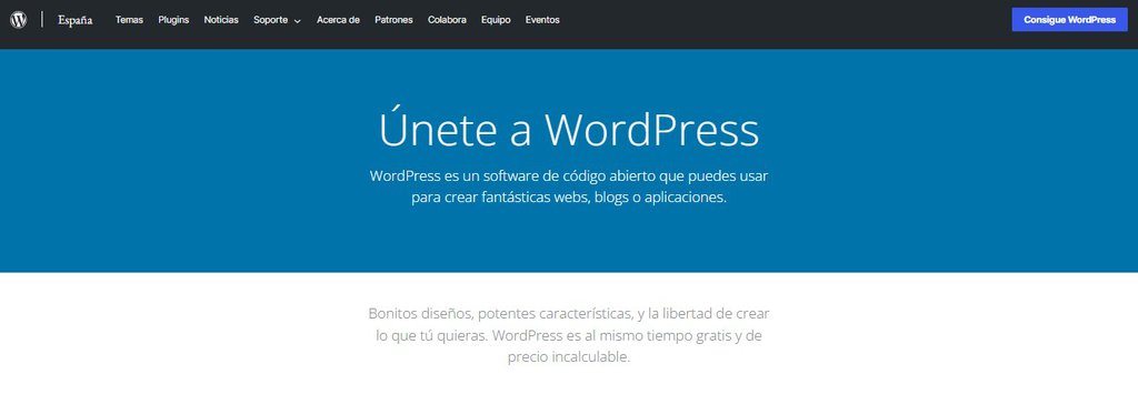 P&aacute;gina principal de WordPress.org