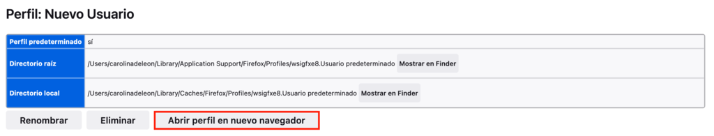 Iniciar un nuevo perfil en Firefox