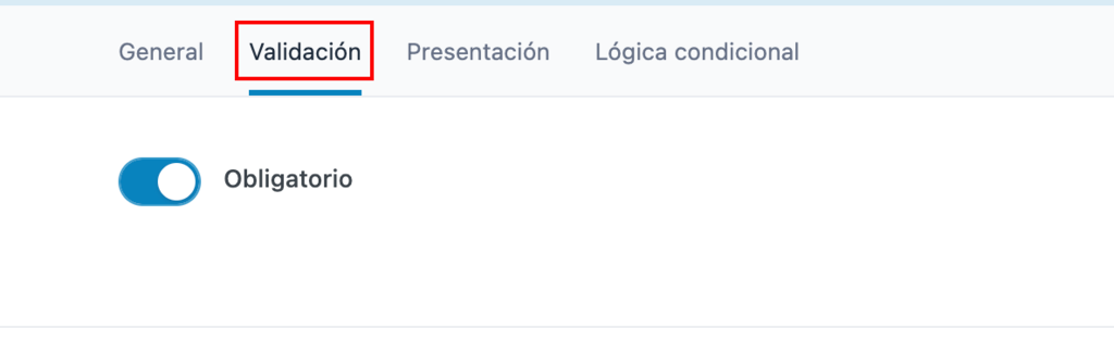 Campo de validaci&oacute;n