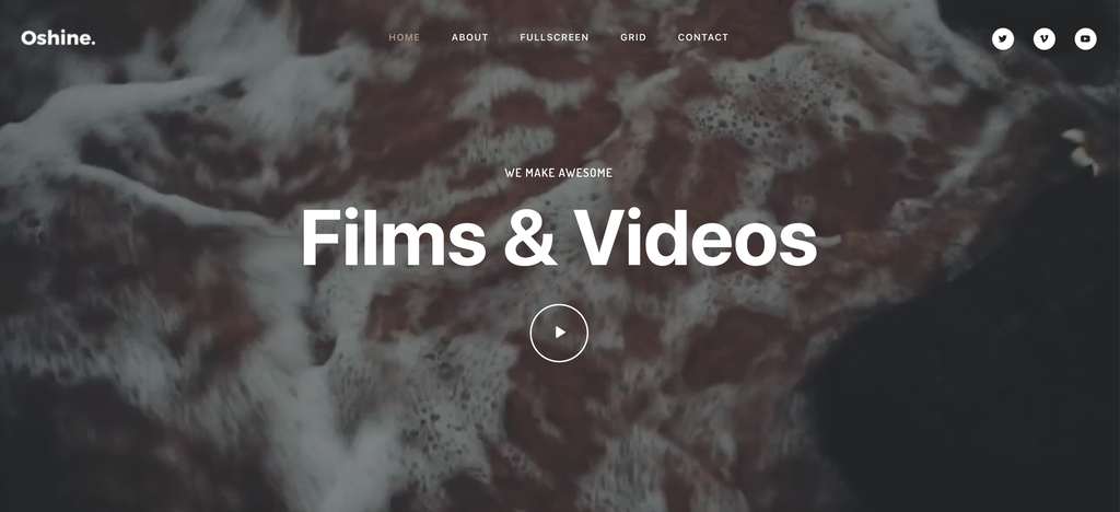 P&aacute;gina del tema de WordPress Oshine