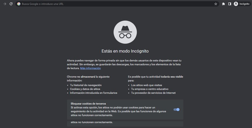 Modo incognito de Windows