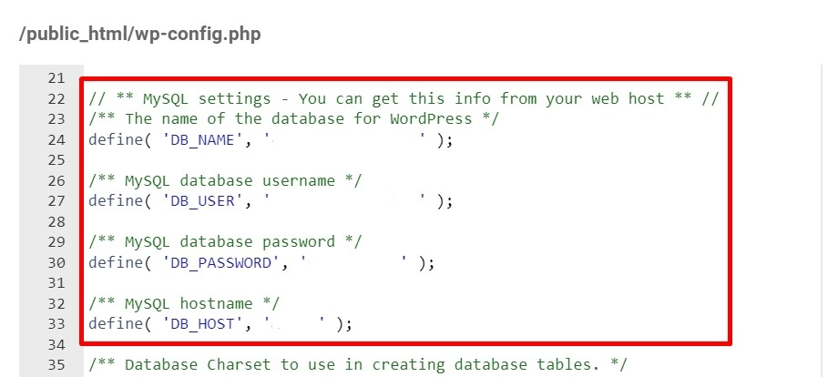 archivo wp-config.php