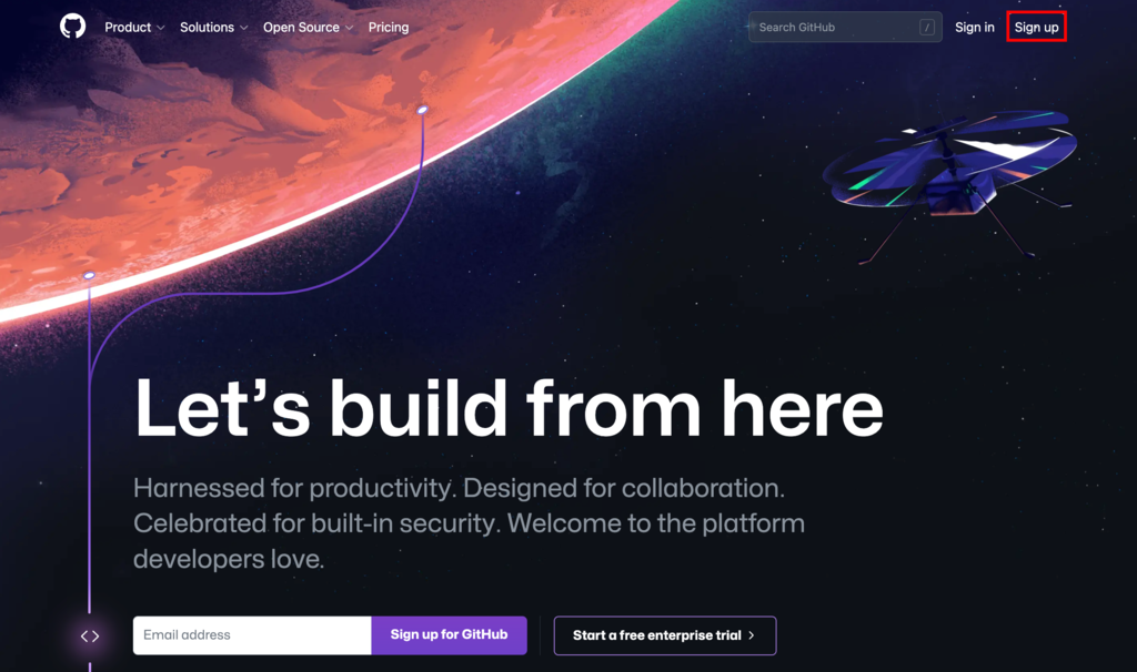 Página principal de GitHub