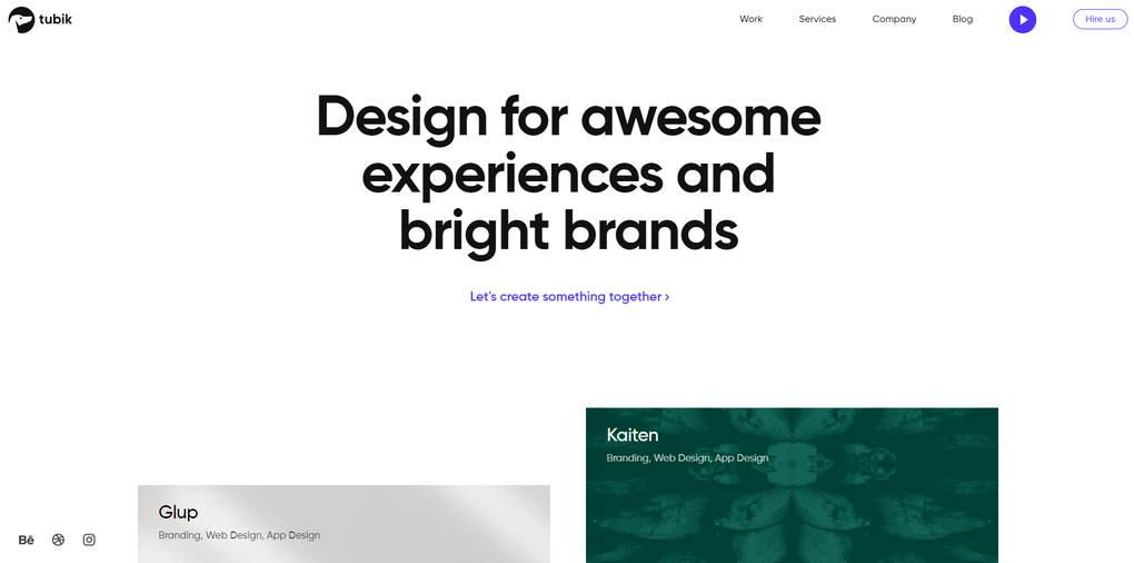 Sitio web de Tubik Studio