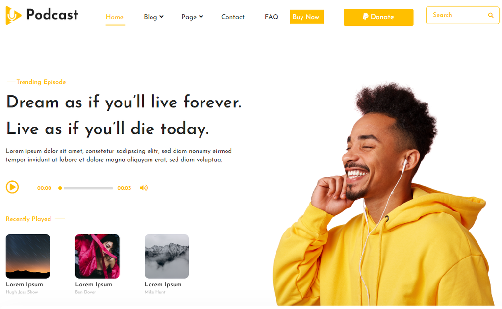 Plantilla de WordPress Video Podcasting