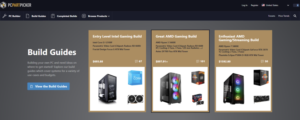 Sitio web de marketing de afiliaci&oacute;n PCPartPicker