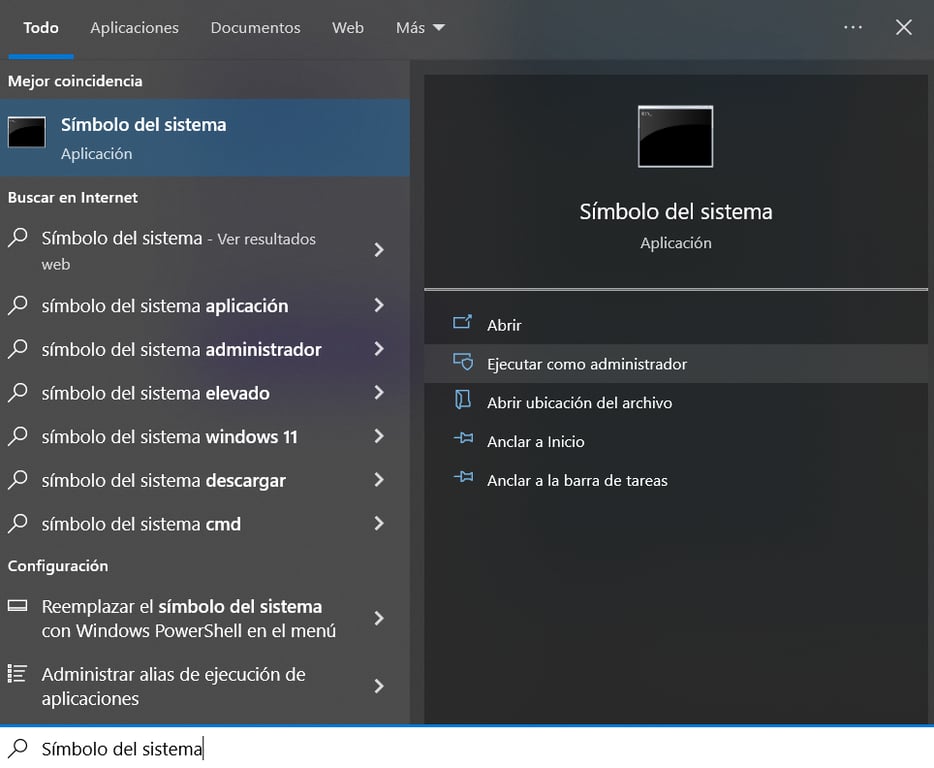 Símbolo del sistema de Windows