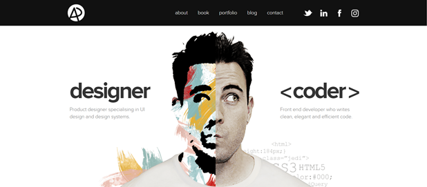 P&aacute;gina de inicio del portafolio de Adham Dannaway