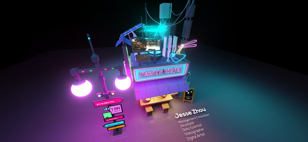 P&aacute;gina de inicio del portafolio de Jesse Zhou