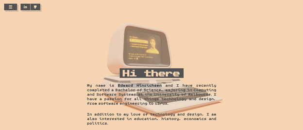 P&aacute;gina de inicio del portafolio de Edward Hinrichsen