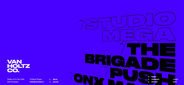 P&aacute;gina de inicio del portafolio de Eric Van Holtz