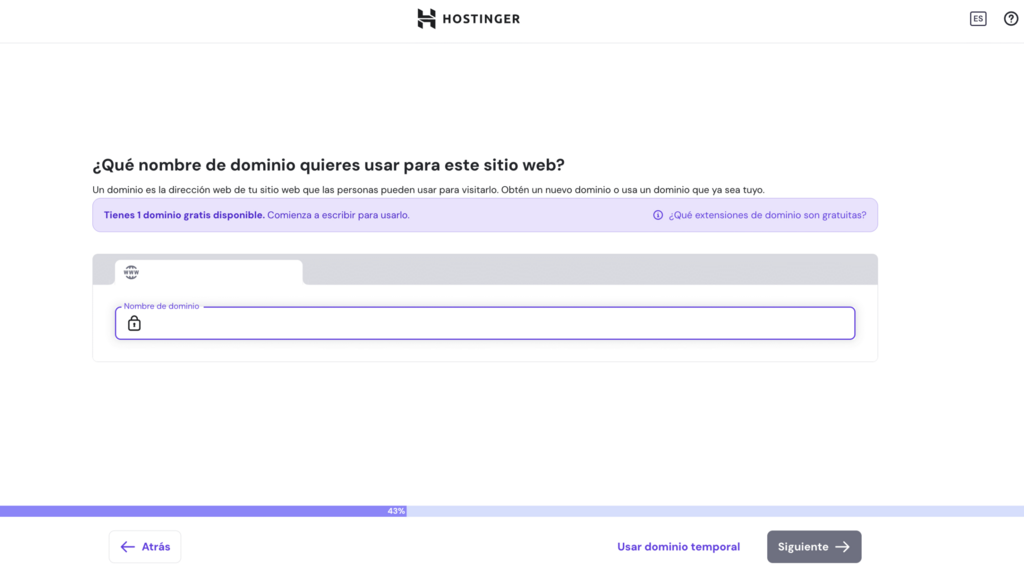 Paso para elegir dominio web en migraci&oacute;n de hPanel