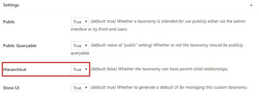 Opci&oacute;n para crear una jerarqu&iacute;a