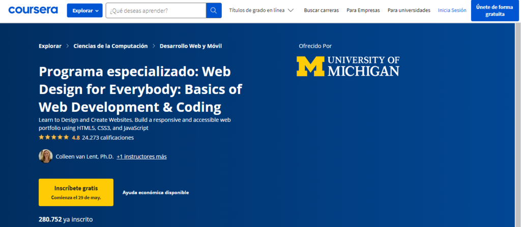 Curso de programaci&oacute;n de la Universidad de  Michigan