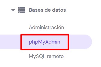 phpmyadmin en hostinger