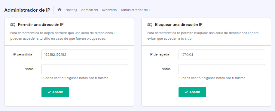 Agregar la direcci&oacute;n IP de Cloudflare al administrador de IP de hPanel