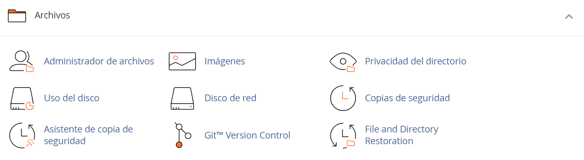 Funciones de administración de archivos cPanel