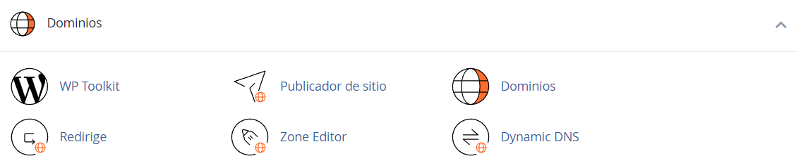 Funciones de administración del dominio cPanel