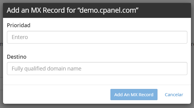 Paso para crear un Record MX en cPanel