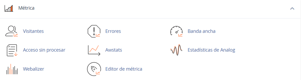 Métricas y estadísticas de cPanel